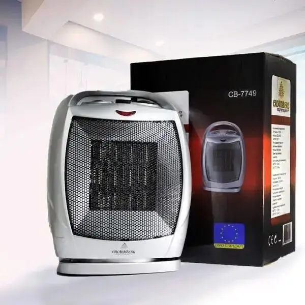 Тепловентилятор Crownberg CB-7749 побутовий обігрівач дуйчик з функцією обертання 1500 Вт Grey - фото 6