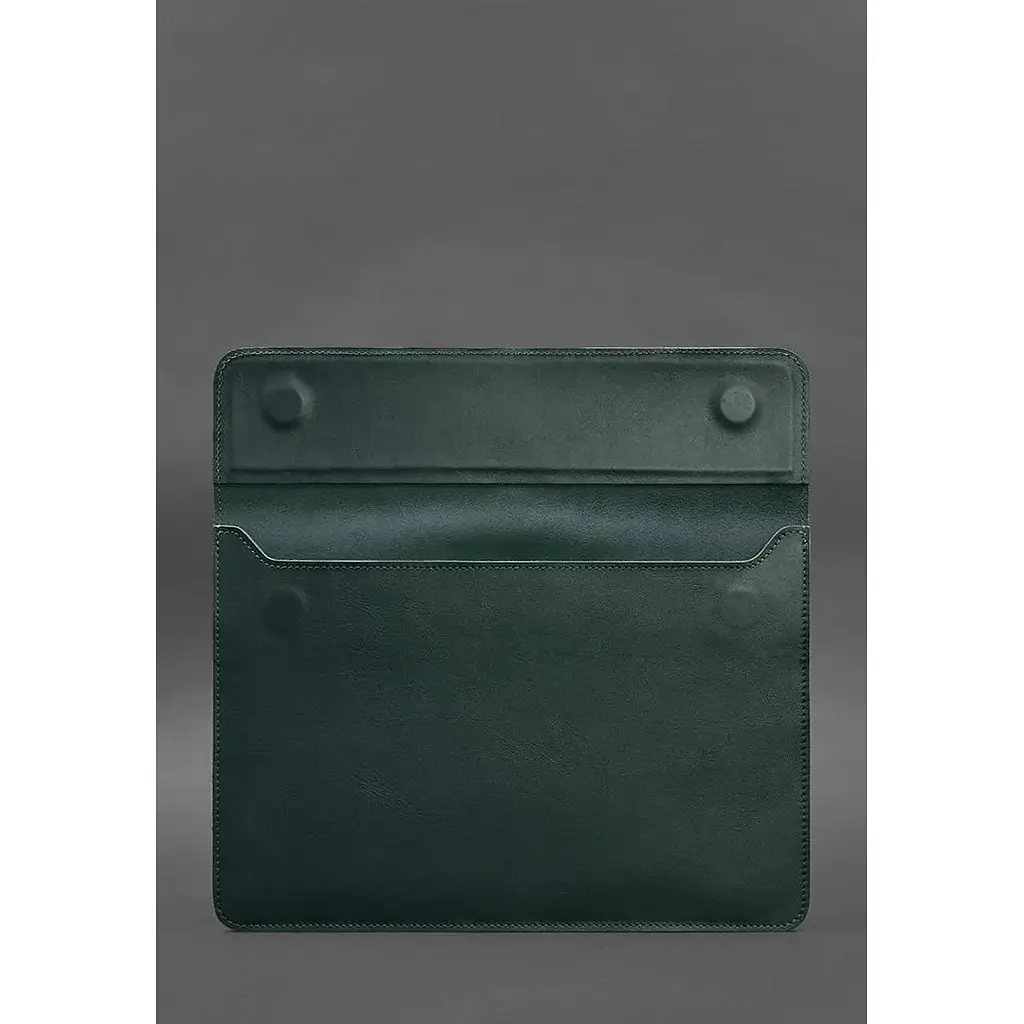 Шкіряний чохол-конверт BlankNote на магнітах для MacBook 13 Зелений - фото 3
