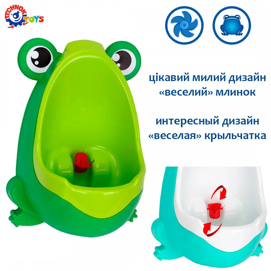 Пісуар дитячий на присосках жаба зелений Технок - фото 4