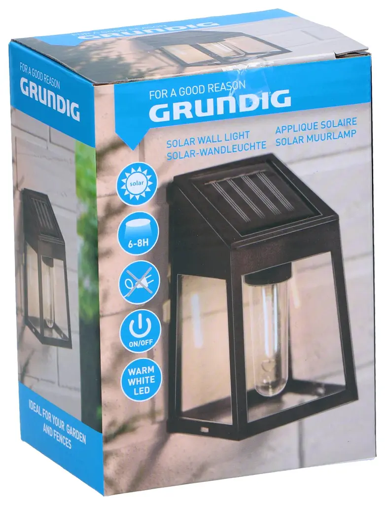 Садовый светильник Grundig на солнечной батарее 9.3x6.5x13 см в ассортименте - фото 5