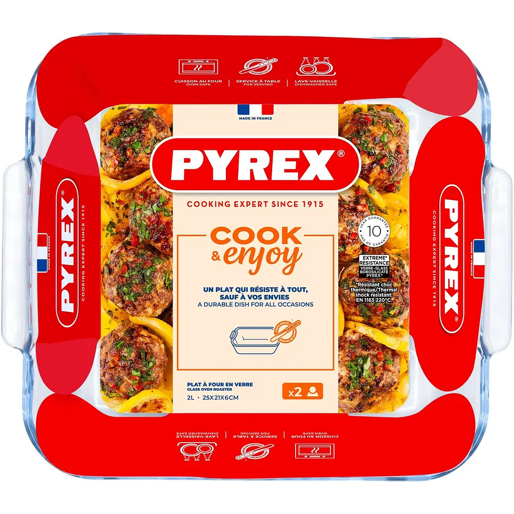 Форма для запекания Pyrex квадратная с ручками 25х21х6 см2 л (220B000/8046) - фото 4