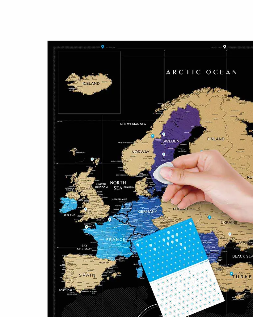 Скретч карта світу 1DEA.me Travel Map Black Europe (13070) - фото 6