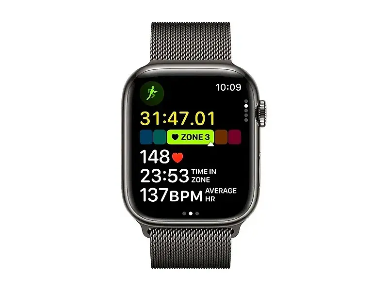 Смарт-годинник Apple Watch Series 9 GPS + Cellular 45mm Graphite S. Steel Case w. Graphite Milanese Loop (MRMX3) - фото 3