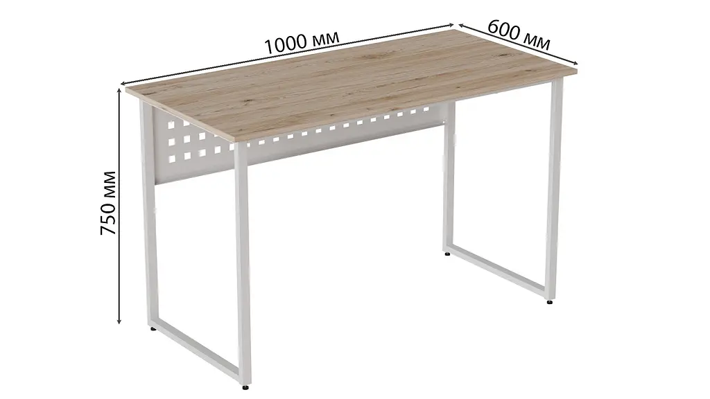 Комп'ютерний стіл Ferrum-decor Майк 75x100x70 білий ДСП Дуб Артізан 16мм (FRD-101330) - фото 6