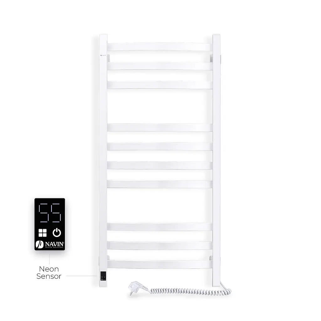 Электрический полотенцесушитель Navin Avalon 480x1000 Sensor правая, белая 10-043153-5010, Белый, Правое, Электронный - фото 3