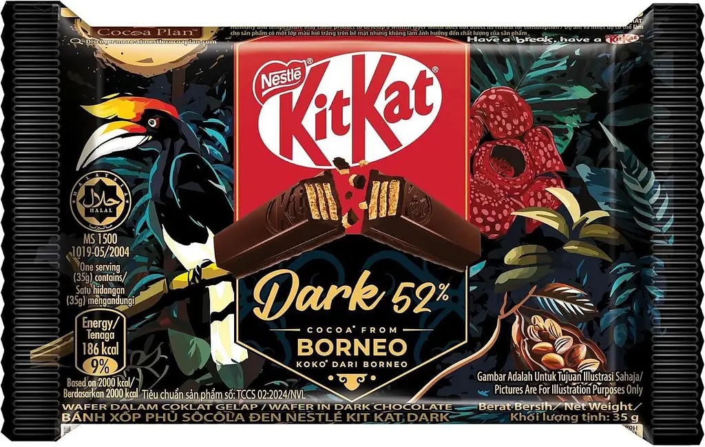 Шоколадний батончик Kit Kat Dark 52% Borneo Flavour 35 г