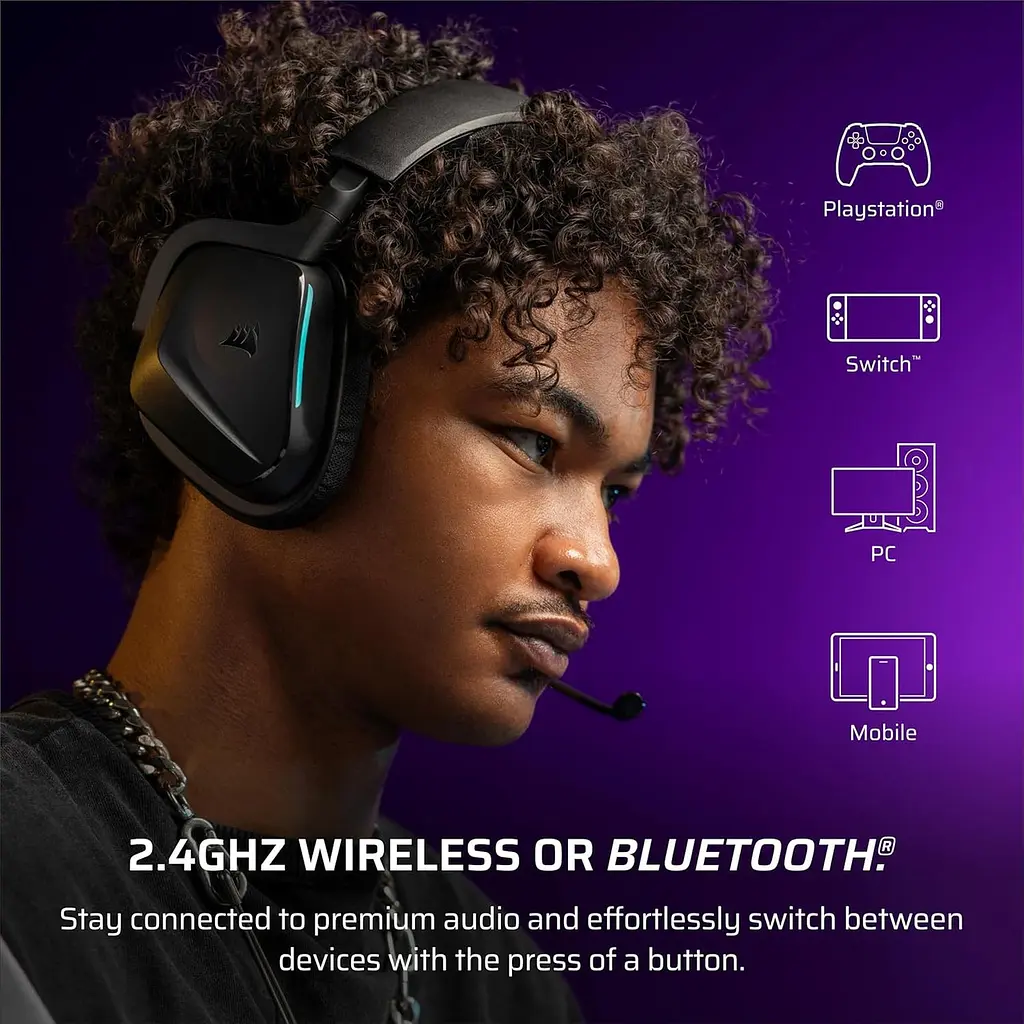 Навушники ігрові бездротові Corsair VOID WIRELESS v2 (CA-9011379) чорні - фото 10