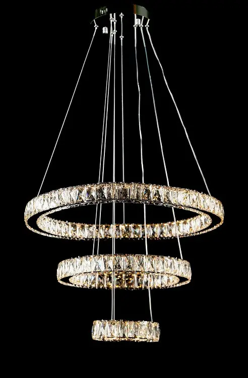 Світлодіодна люстра Splendid Ray L87519/60+40+20/3 LED з кришталем, хром, 100 Вт, з пультом і димером - фото 3