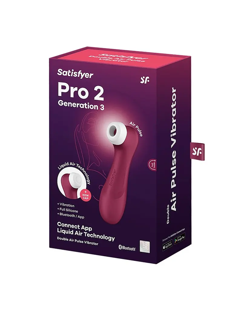 Стимулятор Satisfyer Pro 2 Generation 3 with Liquid Air Connect App Wine Red Вакуумний кліторальний 3 покоління - фото 7