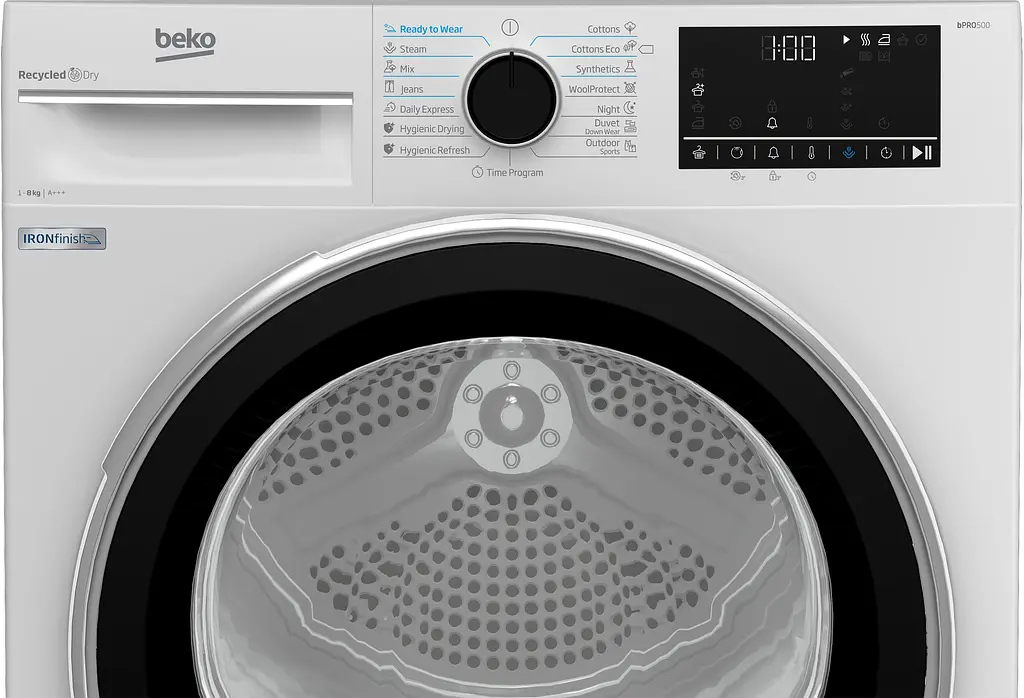 Beko Сушильная машина тепловой насос, 8кг, A+++, 60см, дисплей, белый - фото 4