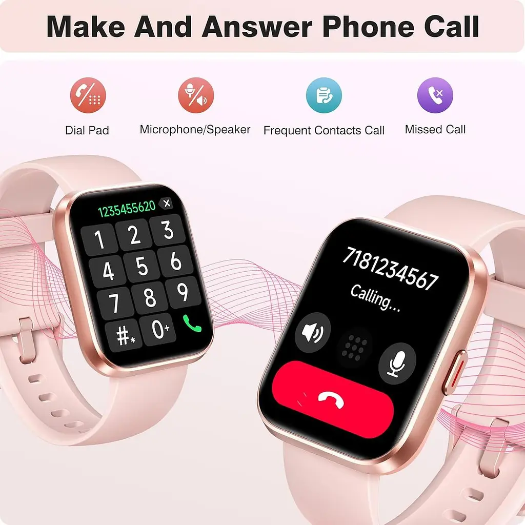 Смарт-годинник жіночий Fitpolo 1.8" з Alexa, Bluetooth-дзвінками, SpO2, 110+ спортивними режимами та IP68 - фото 3