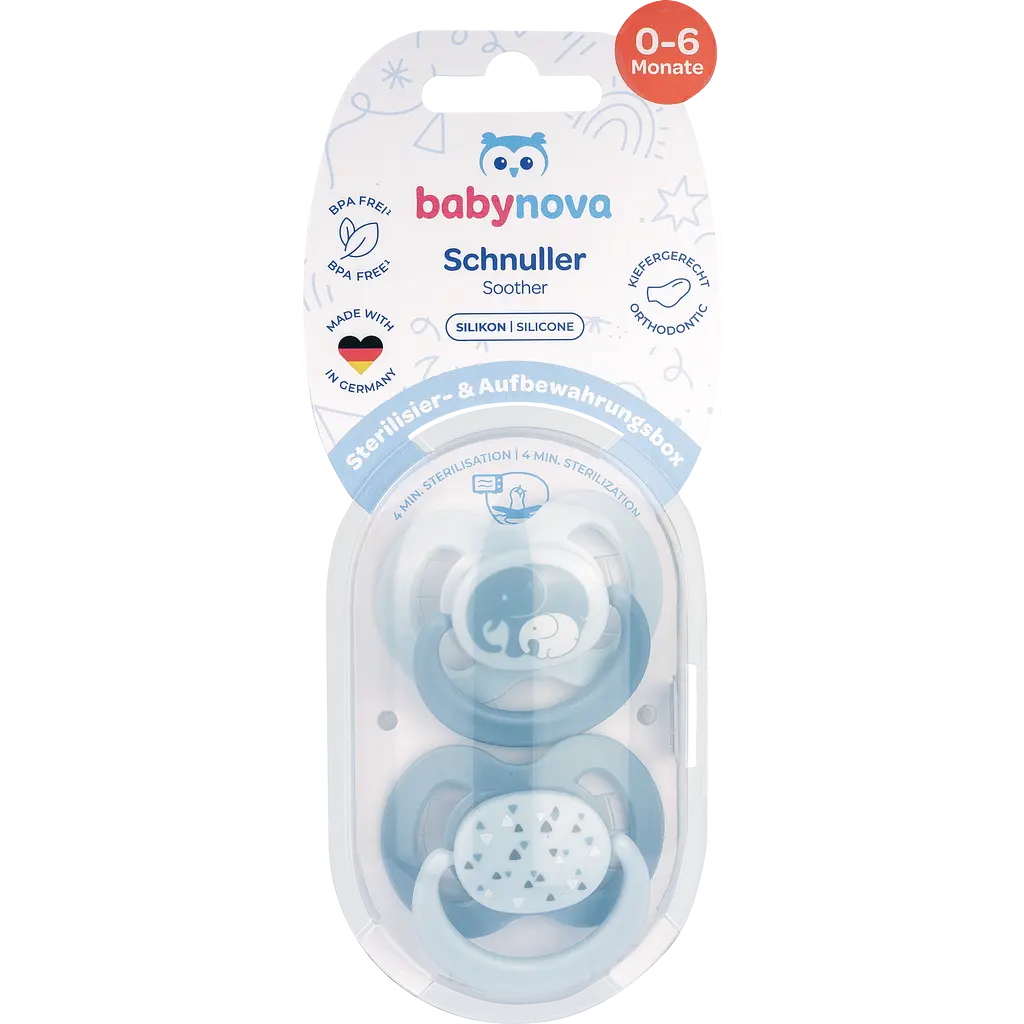 Пустышка плоская Baby-Nova с рисунком и кольцом силикон 2 шт. (3962314) - фото 4