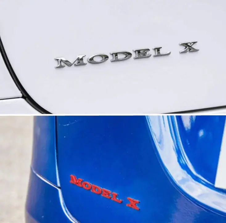 Емблема напис Model X для Tesla Хром 195х18мм пластик (на скотчі) - фото 2