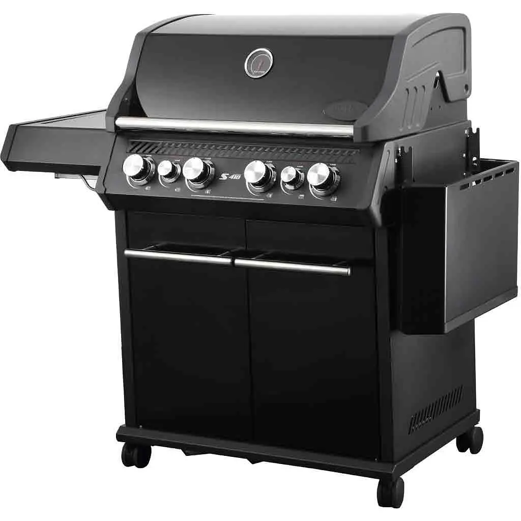 Газовый гриль Santos S-418 All Black с боковой и задней горелкой, черный полностью (890055) - фото 2