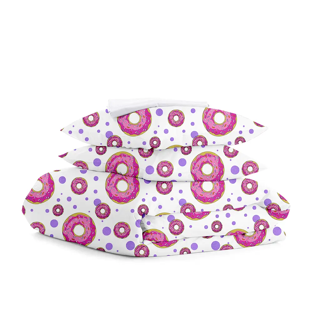 Євро постільна білизна з простирадлом на резинці SWEET DONUT WHITE COSAS (4822052057766)