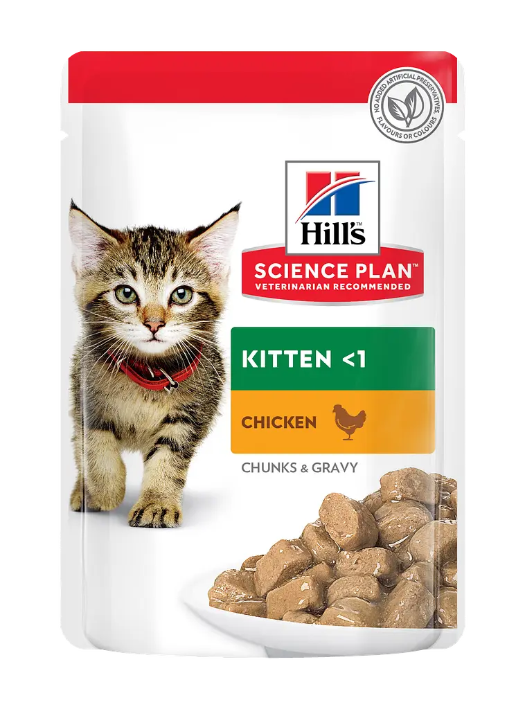 Вологий корм Hill's SP Kitten для котят та кішок у період вагітності та лактації, з куркою та з індичкою, пауч, 85 г х 12 шт. - фото 2