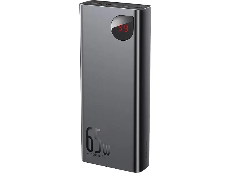 Зовнішній акумулятор (Power Bank) BASEUS Adaman Metal Digital Display Quick Charge Power Bank 65W 20000mAh Black (PPIMDA-D01)