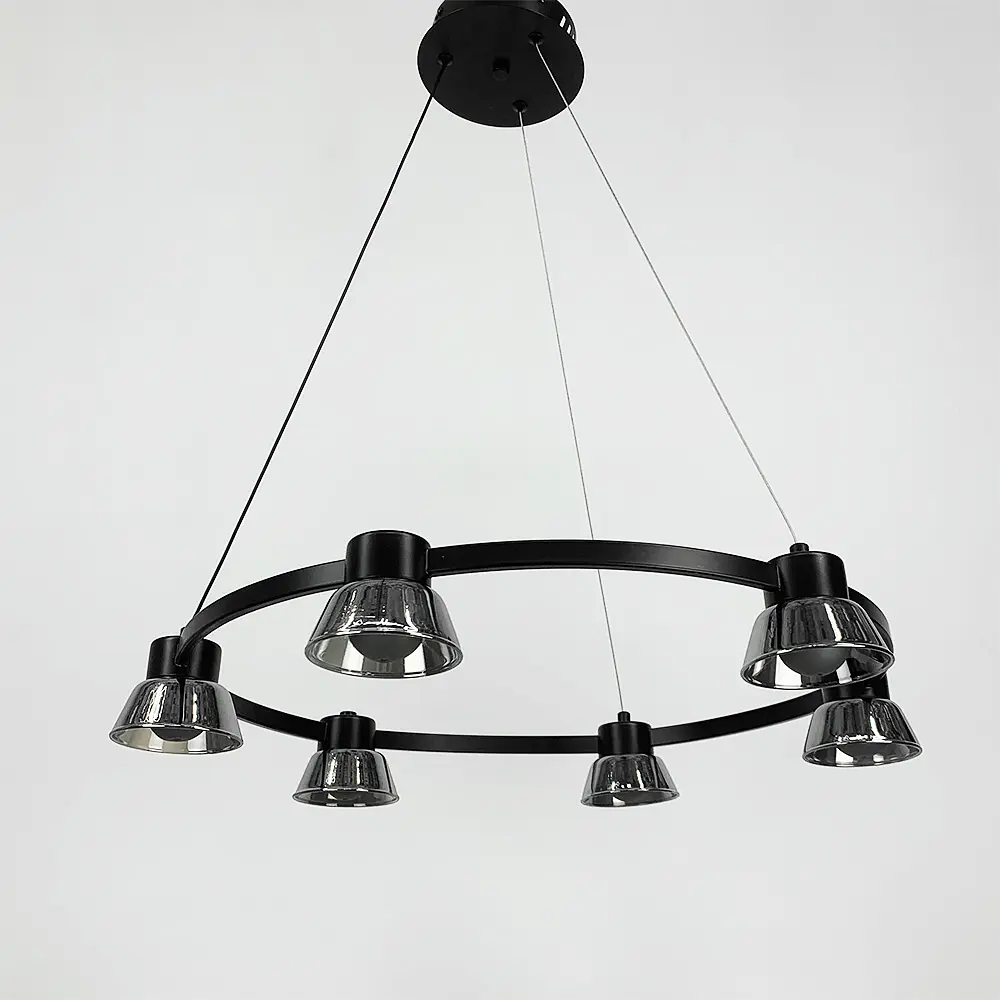 Кольцевая люстра HILDFRID на 6 плафонов Line.F MJ 179-600 BK - фото 6