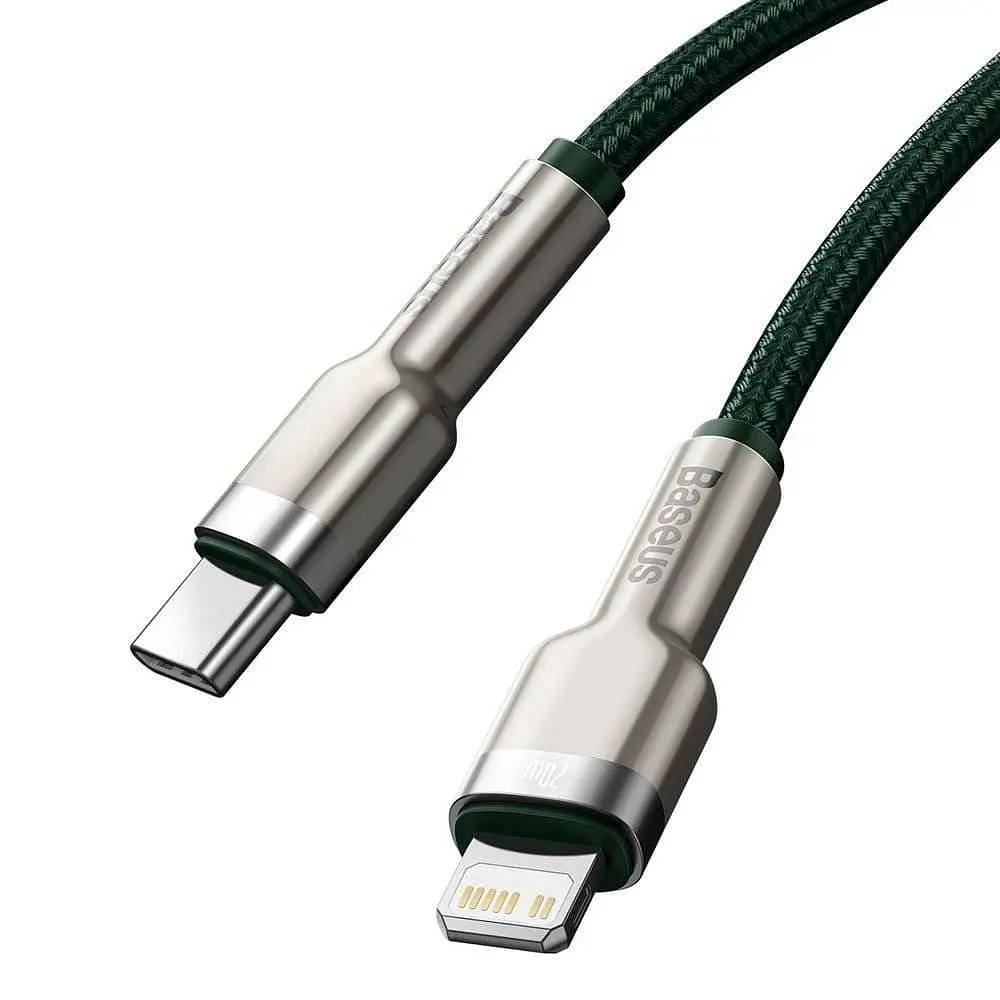 Кабель Baseus Cafule Metal Type-C to Lightning PD 20W (2m) green (CATLJK-B06) - фото 6