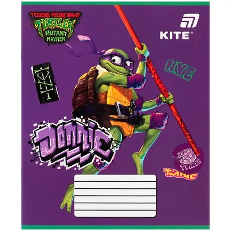 Зошит Kite Ninjia Turtles, 12 аркушів, коса лінія (NT26-235), в асортименті - фото 4
