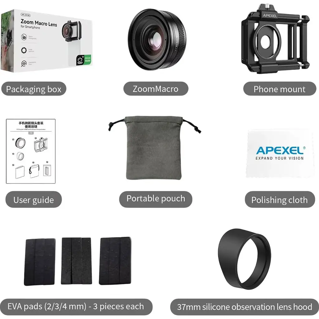 Макро объектив Apexel APL-ZM100 ZoomMacro [134385] - фото 5