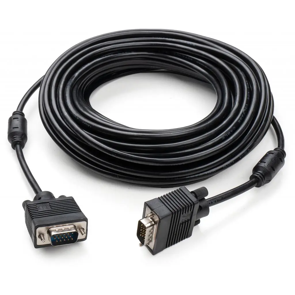 Кабель мультимедійний VGA M to VGA M 15.0m Vinga (VCPVGAF15BK) - фото 2