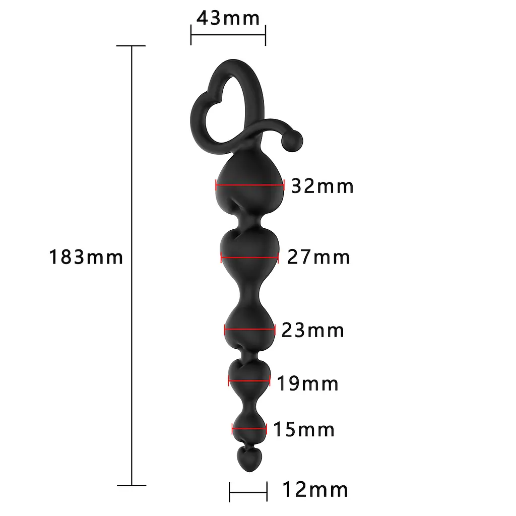 Анальний ланцюжок Erospace Wild Play C2 18.3 см (чорний) - фото 5