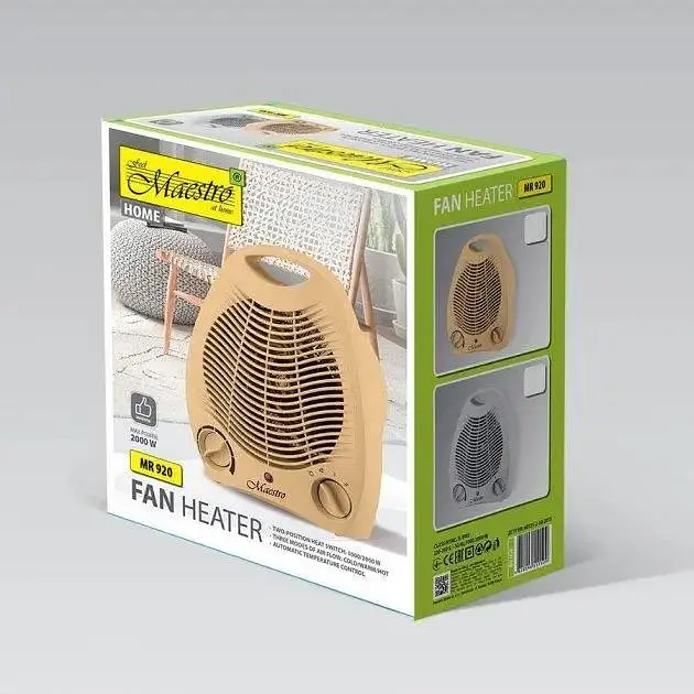 Тепловентилятор Maestro MR-920 побутовий обігрівач дуйчик бежевий - фото 2