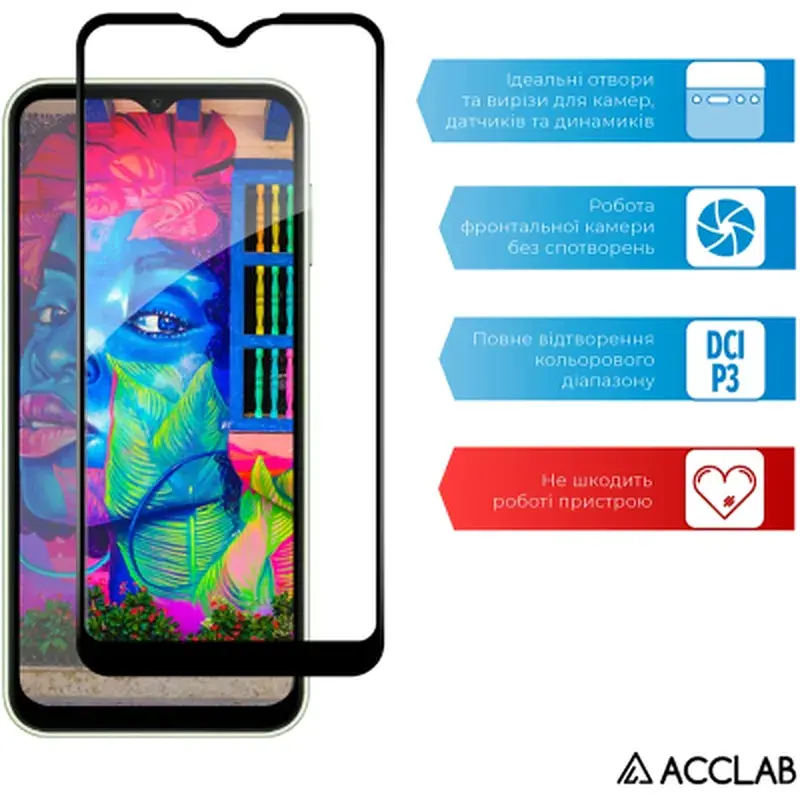Скло захисне ACCLAB Full Glue Samsung A15 Black (1283126583032) - фото 5