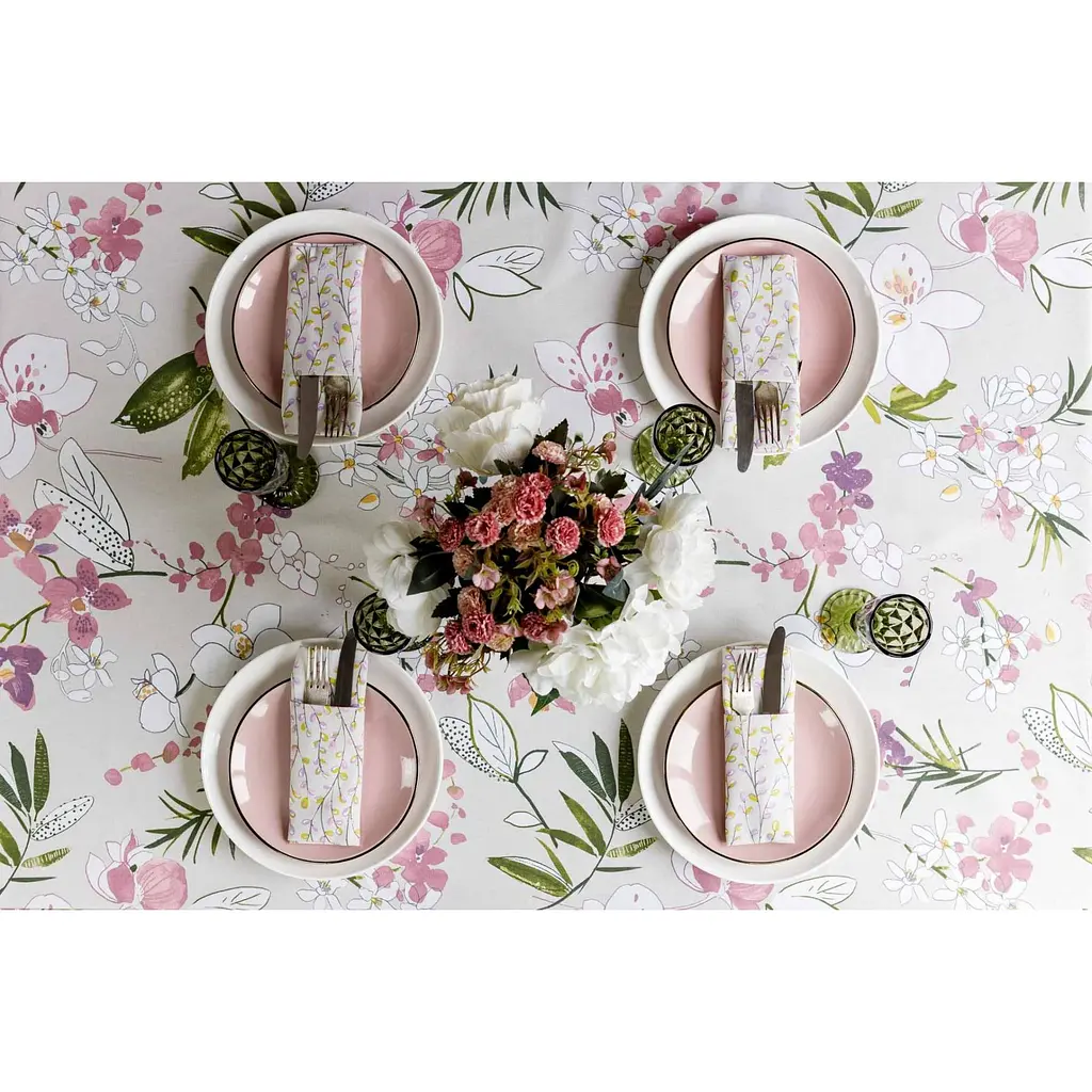 Скатертина Прованс Орхідея 180х136 см бежева (30900) - фото 4