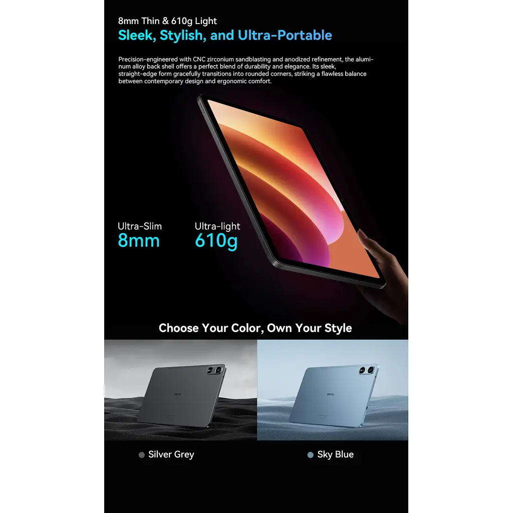 Планшет Oscal Pad 100 12.0" 6/256GB 4G (LTE) Sky Blue (6931548326335) - фото 9