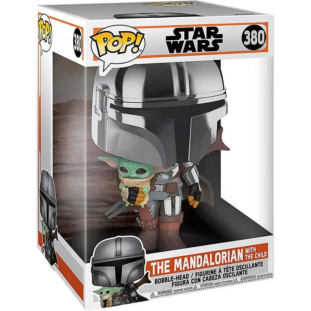 Фігурка Funko Pop! Star Wars: Мандалорець у хромі з малюком 25 см [49931] [118151] - фото 4