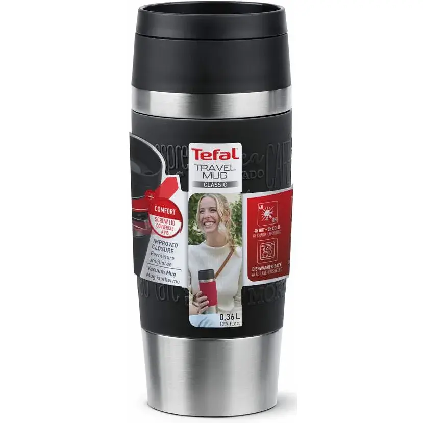 Термочашка Tefal Travel Mug Classic 360 мл чорна (N2020210) - фото 2