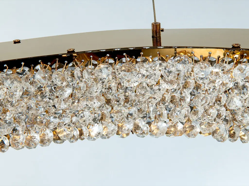 Розкішна підвісна LED люстра Diasha 7932/800+500S-gold золота кришталева 71 см 126W з пультом - фото 7