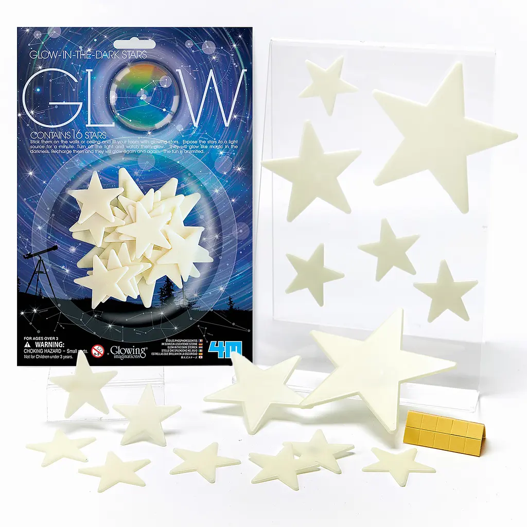 Набір сяючих наклейок 4M Glow Зірки 16 штук (00-05210) - фото 2