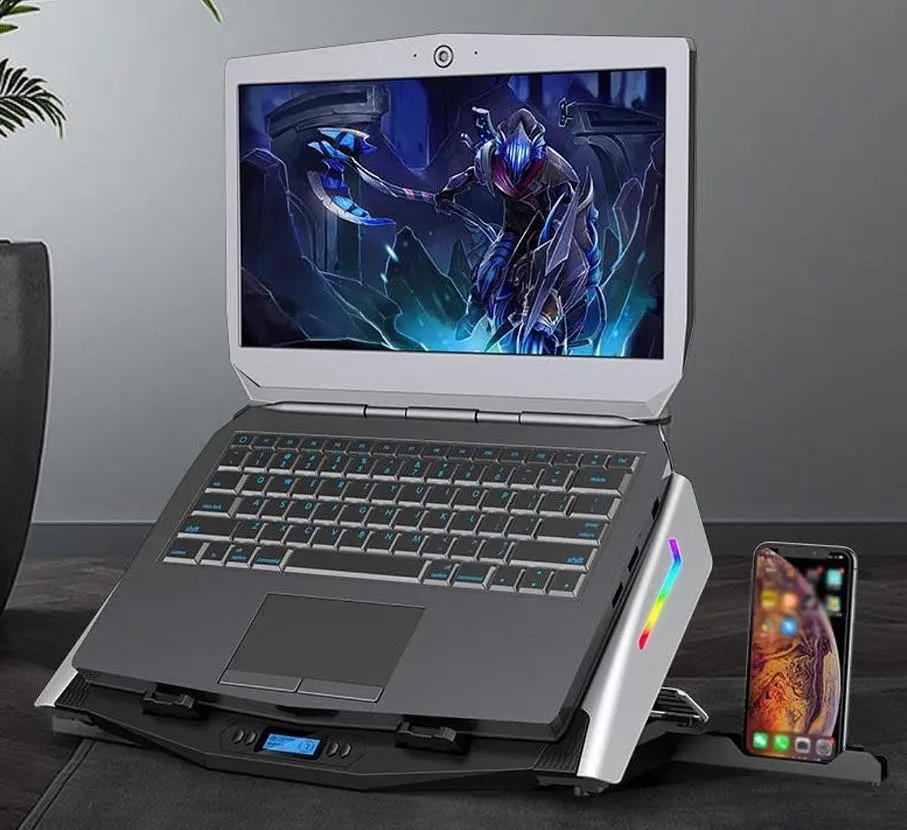 Охлаждающая подставка для ноутбука 15-21 дюймов Ice Coorel N10 RGB - фото 3