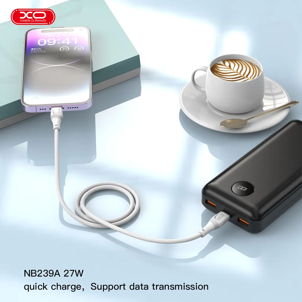 Дата кабель USB-C to USB-C 1.0m 60W High Elastic Zeus XO (NBQ239B_White) - фото 4