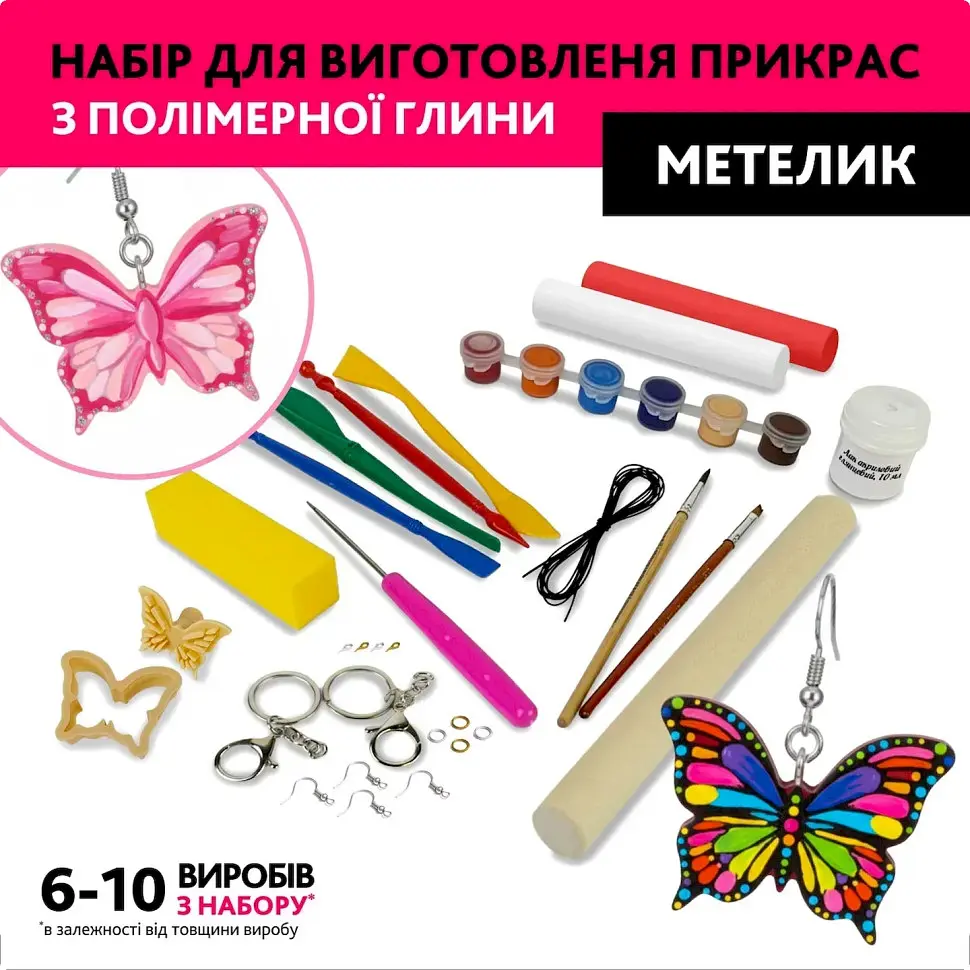 Творчий набір для виготовлення прикрас "Метелик" Alexes PG-003A з полімерної глини - фото 4