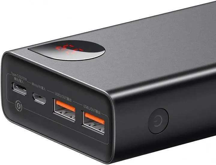 Power Bank Baseus Adaman Metal Digital Display 20000mAh 65W (PPIMDA-D01) Quick Charge Black EU - фото 5