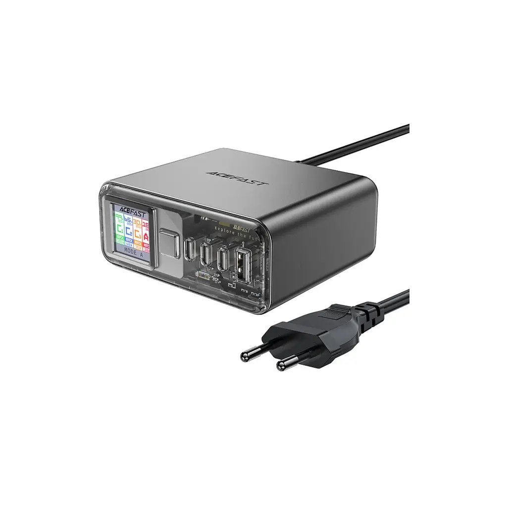 Зарядний пристрій Acefast 4xUSB 218 Вт (3xUSB-C + USB-A) GaN Z4 швидке заряджання (6974316282587)