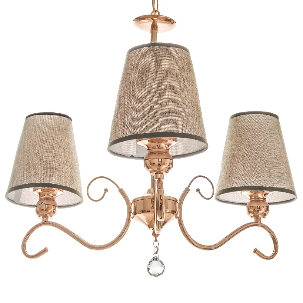 Люстра подвесная Brille прованс с абажуром E27 60W G (BKL-652S/3) - фото 3