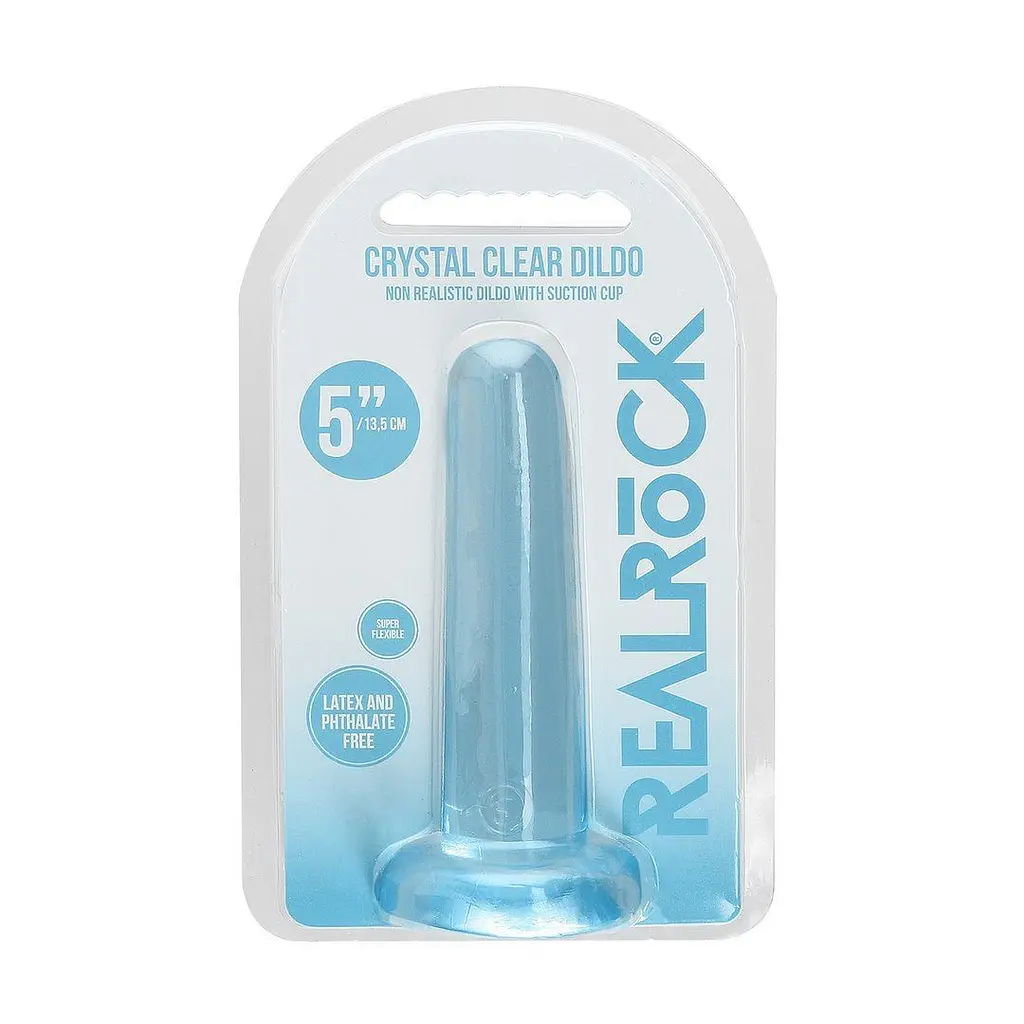 Фалоімітатор Realrock Crystal Clear Dildo 5.3", 13.5 см (блакитний) - фото 5