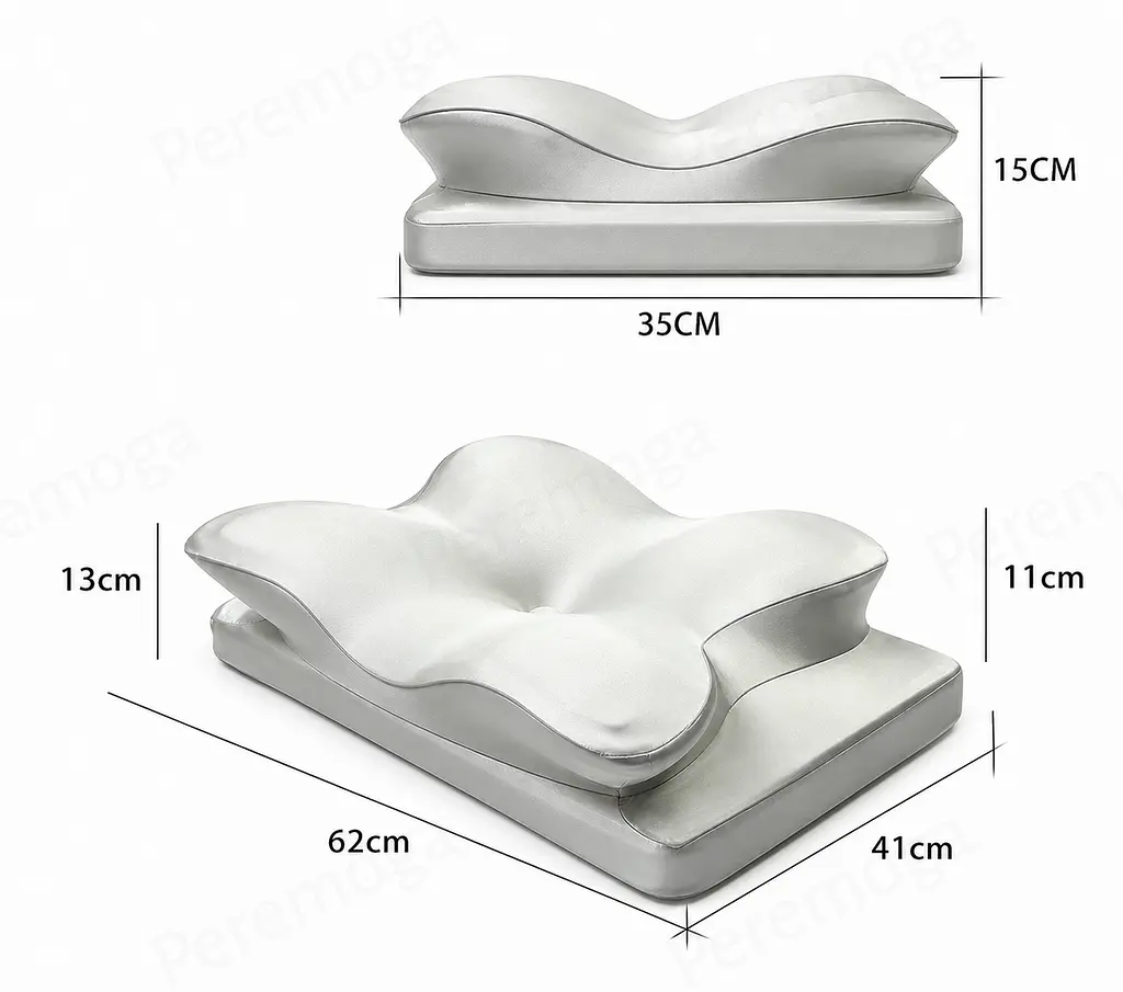 Ортопедична подушка для шиї з ефектом пам'яті Solve сіра 62 x 41 x 13 см (KT8001205) - фото 6