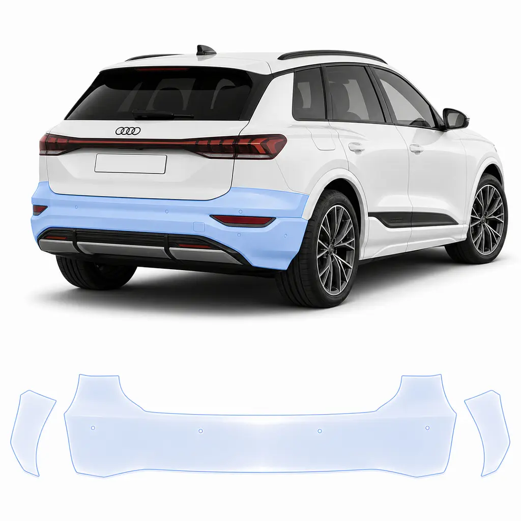 Антигравійна захисна бронеплівка за лекалами для Audi Q6 e-tron PPE 2024- задній бампер