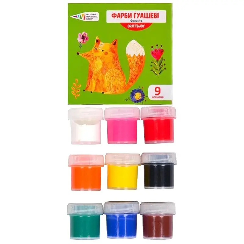 Дитячі гуашеві фарби Gamma "Craft & Joy" 221032/Cr 9 кольорів, по 10 мл - фото 2