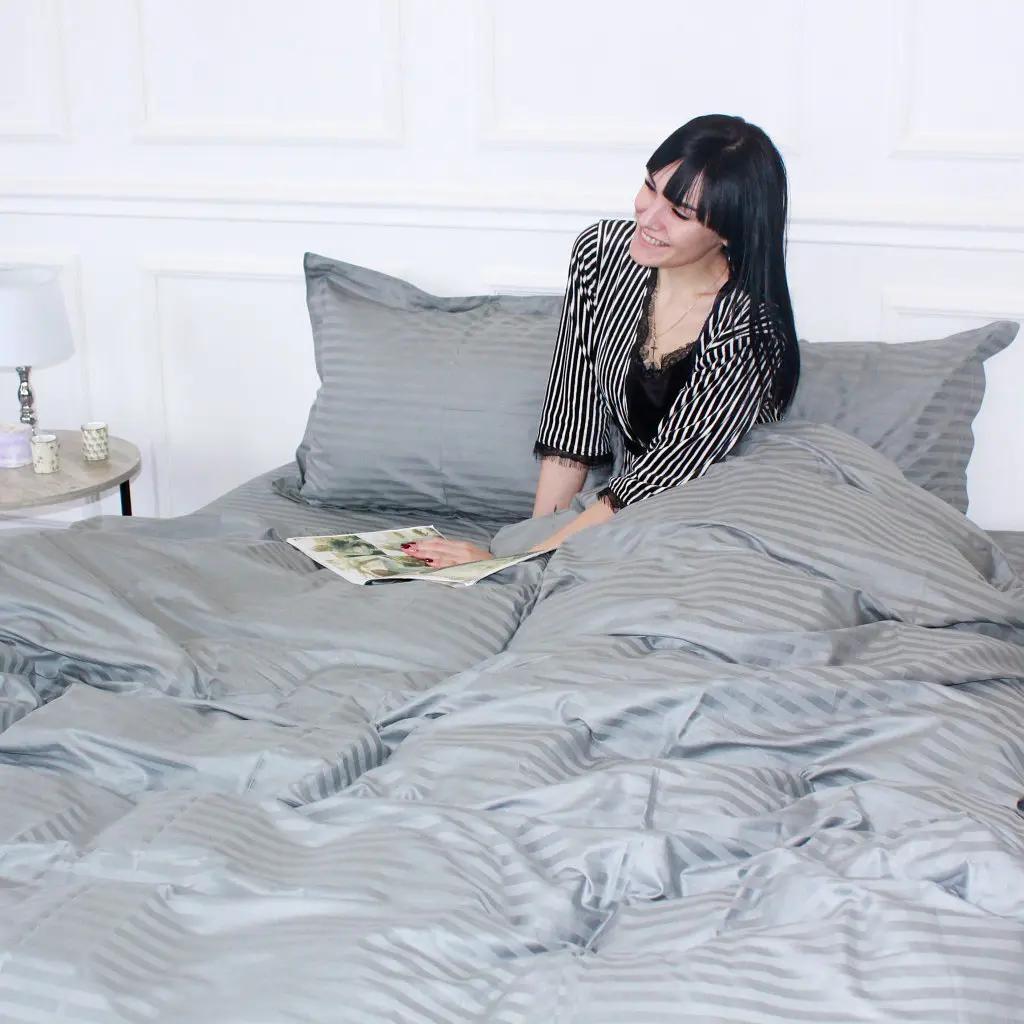 Постільна білизна MirSon Satin 30-0010LightGray 160х220 Сімейний (2200005251171) - фото 8