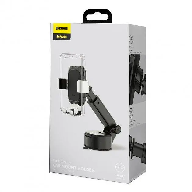 Автомобільний тримач холдер Baseus Tank Gravity Car Mount Holder SUYL-TK0S Silver - фото 7