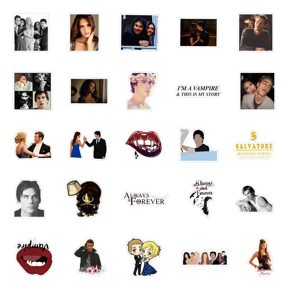 Стікерпак Набір наклейок GeekLand Щоденники вампіра The Vampire Diaries 50 штук - фото 2