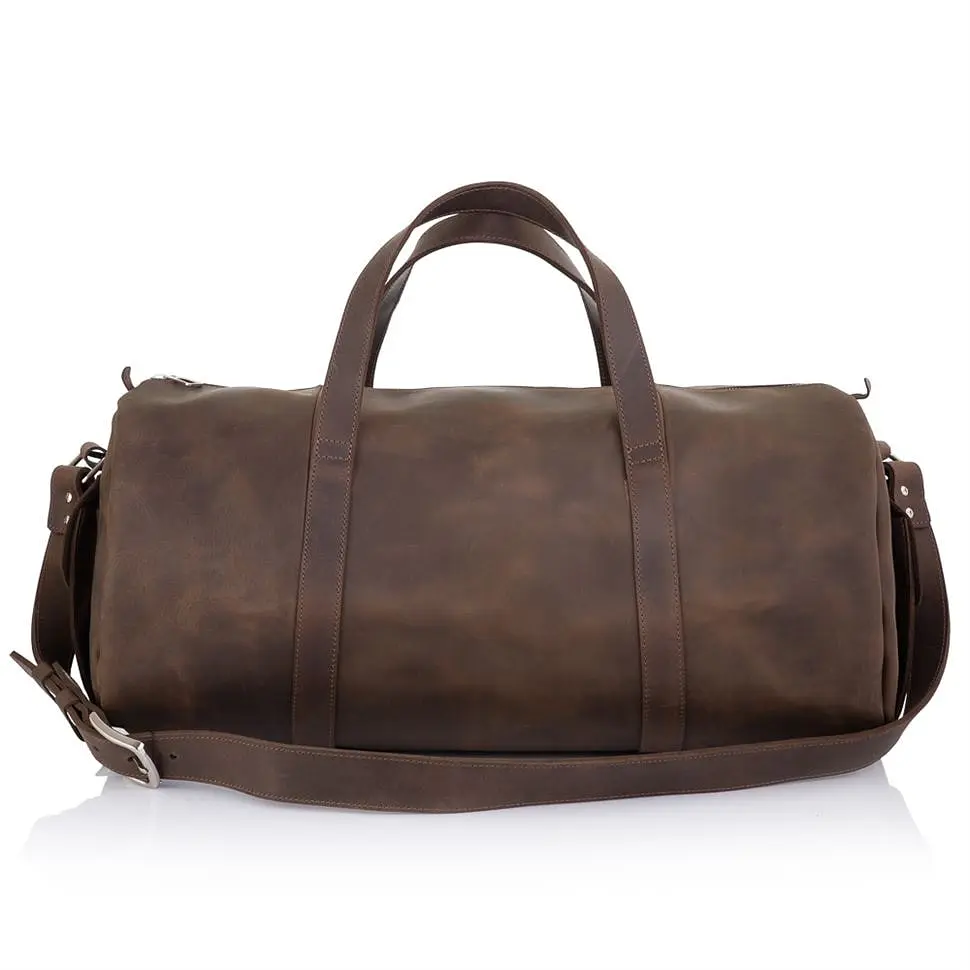 Кожаная дорожная сумка GRANDE PELLE 24х55х31 см sum0026262 - фото 3