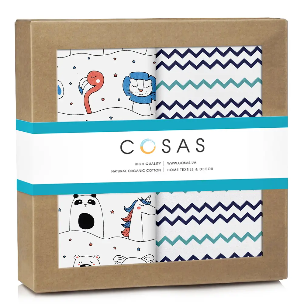 Багаторазові пелюшки дитячі ANIMALS CS3 2шт COSAS (4822052128169)
